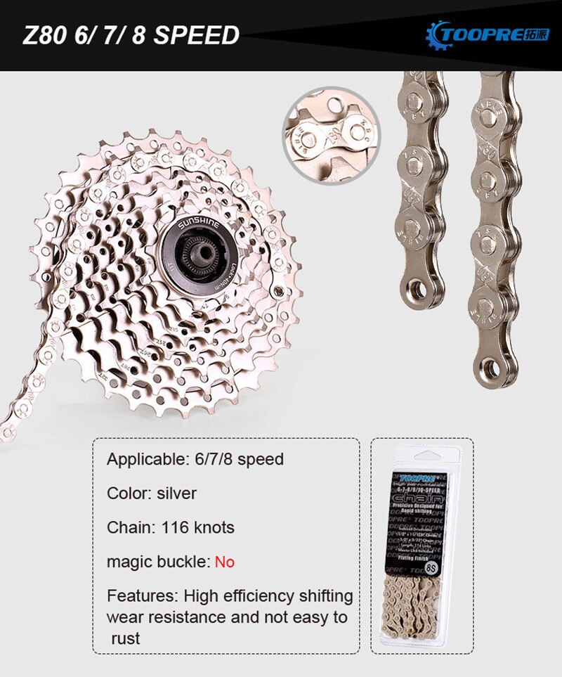 Mountain Bike Chain 6 7 8 9 10 11 12 Speed MTB Bike Electroplated Silver Bicycle Chain 116 links Road Bike Chains