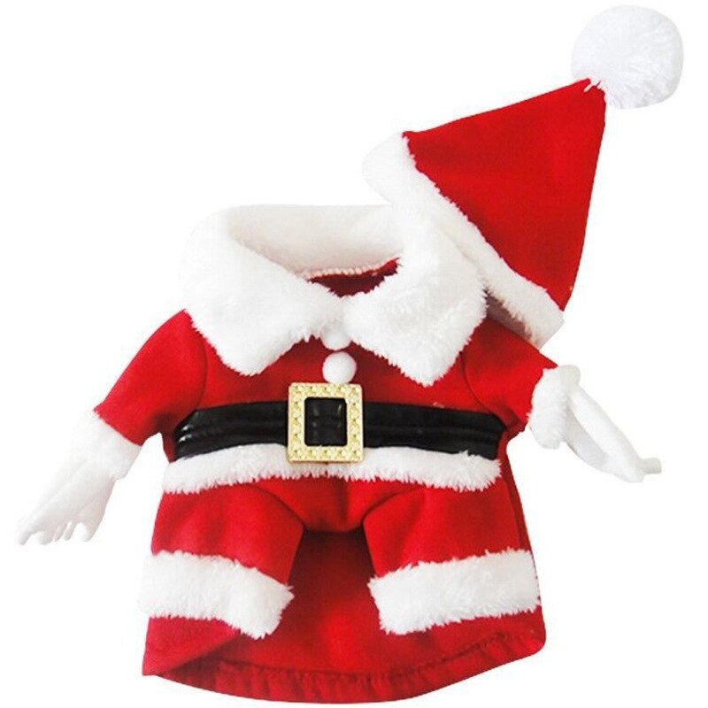 SUPREPET Fleece Warm Christmas Suit for Small Dogs Winter Skin Friendly Pet Clothes Exquisite Belt Puppy Costume: XS