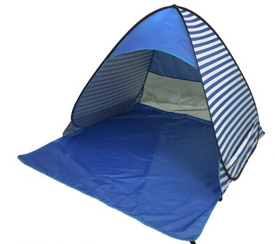 Ultralight Pieghevole Tenda Pop Up Automatico Aperto Tenda Della Spiaggia Famiglia Turistico Pesce Camping Tenda Da Sole tenda: stripe blue