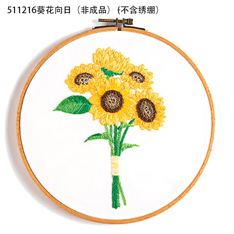 Gör-det-själv broderi kit blombukett mönster hantverk korsstygn material paket set dekor broderi båge sytillbehör: 511216