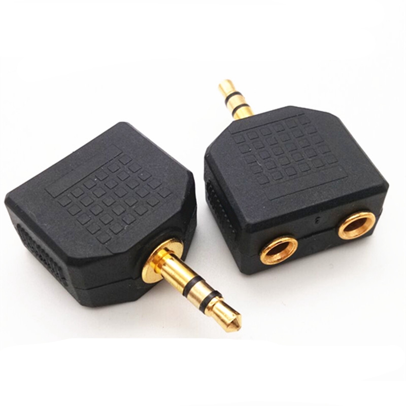 1 st 3.5mm- jack hane till dubbel aux hona y-splitteradapter för telefon, mikrofon, högtalare, hörlurar, ljud, hörlurar