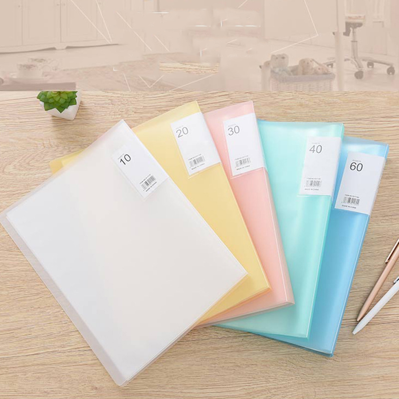 1Pc A4 Display Boek 40/60 Pagina Transparante Insert Map Document Opbergtas Voor Bank Campus Bestand Kantoor Werkplek Familie