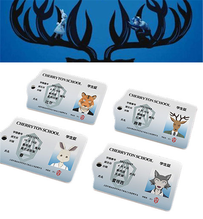 BEASTARS Legosi Cosplay Acrylic Student Card Holder Keychain Card Case Bag Bank Card Holder Props