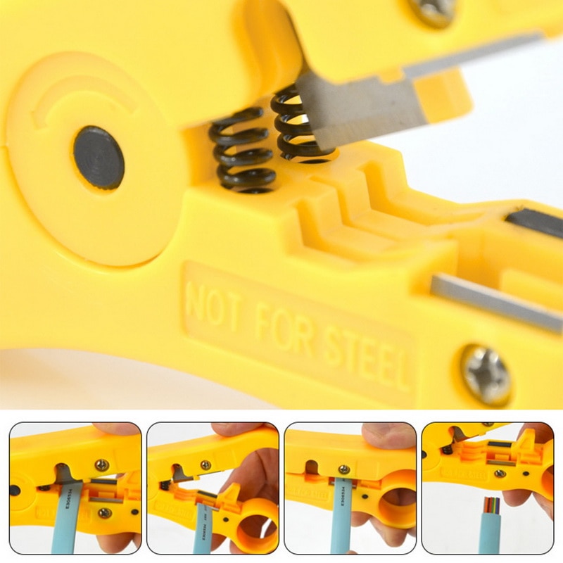 Multi-functional Electric Stripping Tools for UTP/STP RG59 RG6 RG7 RG11 Striper Cable Wire Pliers
