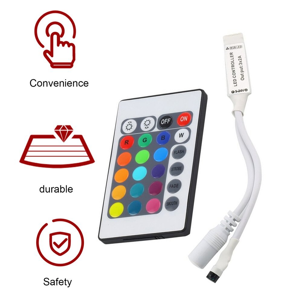 Controller 24 Keys IR Remote Controller Wireless for SMD3528 SMD5050 RGB LED Strip lights High quailty Worldwide Store
