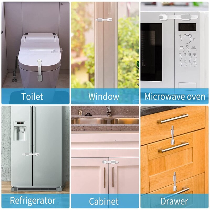 Baby Proofing Child Safety Locks Childproof Cabinet Latches Easy To Install No Drilling Baby Safety Lock(10 Pack)
