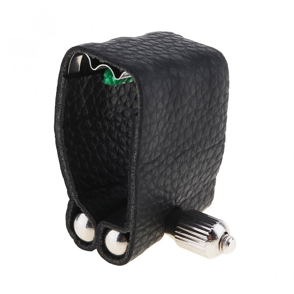 Saxofoon rietbinder duurzame leren rietbinder altsax mondstuk clip met metalen pad voor altsaxofoon