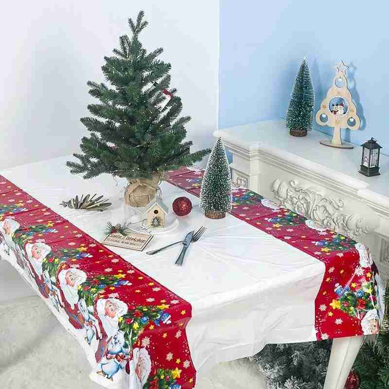 [Spot] Kerst Tafelkleed Wegwerp Pe Plastic Tafelkleed Tafelkleed Kerstman Partij Decoratie