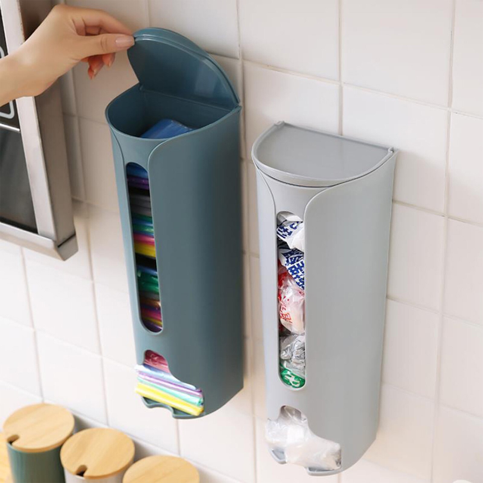 Trash Bag Storage Box Artifact Kitchen Plastic Sack Collector Wall-mounted Removable Convenient Case Household Cleaning Tools