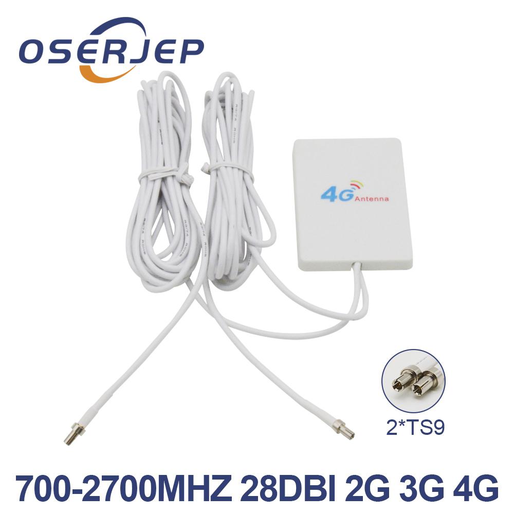 Crc 9 ts9 sma 4g lte pannel antenne stik 3g 4g router anetnna med 3m kabel til huawei 3g 4g lte router modem antenne: 2x ts9 stik