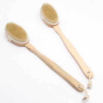Natural Bristle Bath Brush Long Handle Wooden Bristles Soft Hair Rub Back Shower Brush Remove The Horny Massage Brush