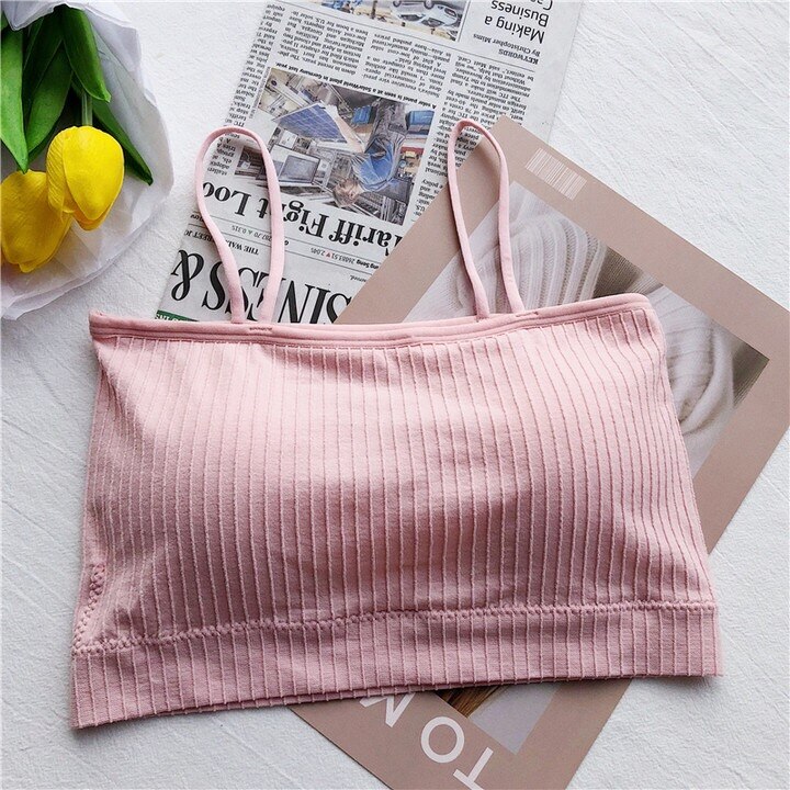 Women Push Up Bra Bras Fitness Tops Brassiere Bralette Female Tube Top Underwear For Women: Pink