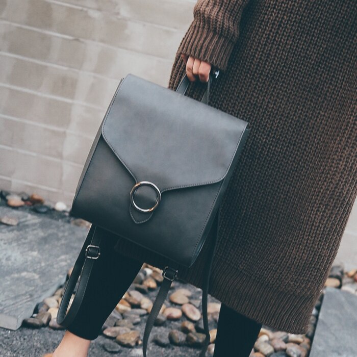 Mode Vrouwen Rugzak Pu Leer Retro Vrouwelijke Tas Schooltassen Tiener Meisje Reizen Boeken Rugzak Schoudertassen