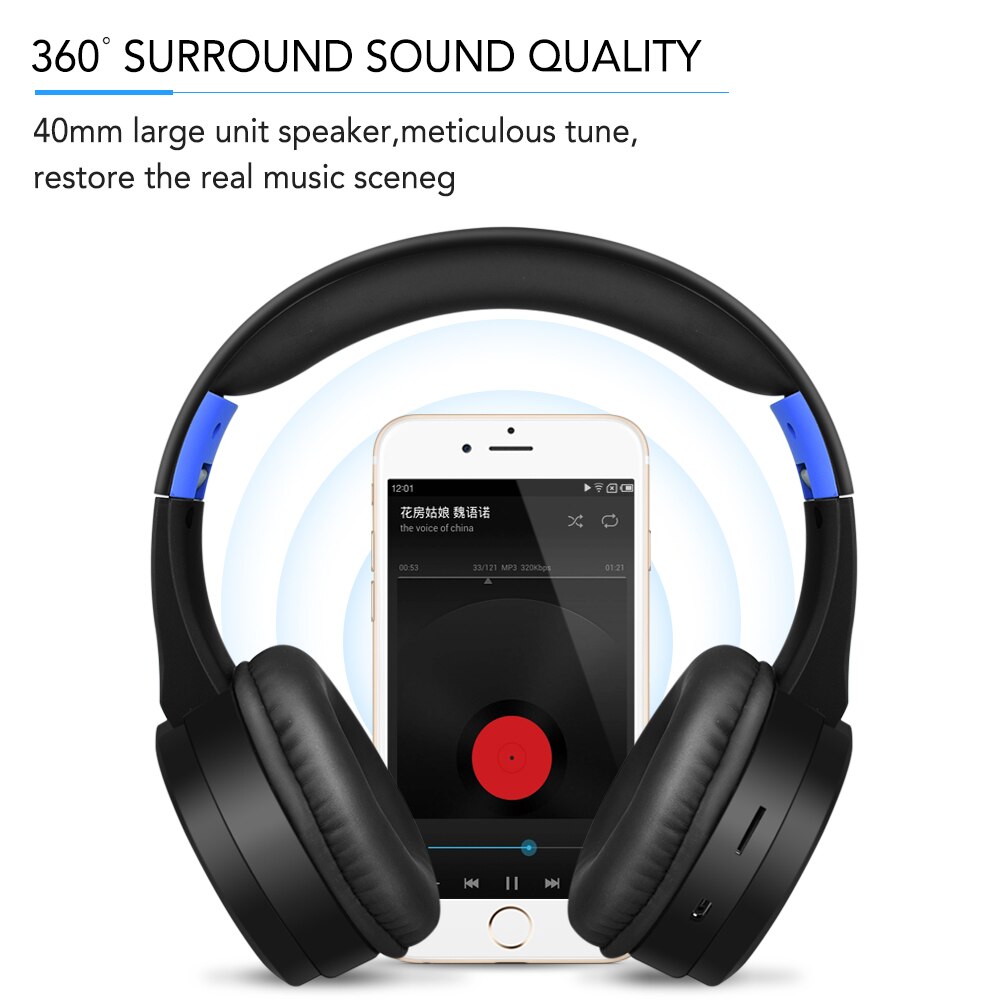 Memories Music Bluetooth earphone headphones sport Support TF card FM radio AUX with microphone best headphone wireless blue red