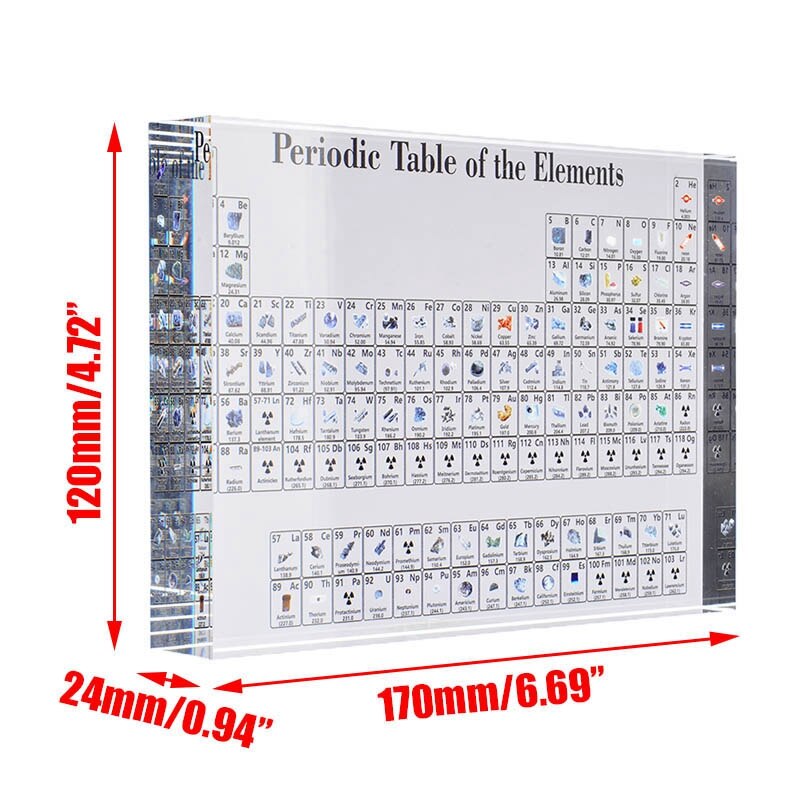1pc akryl kemikalier skrivebord display periodisk bord dekoration s indrammet til elever lærere kunsthåndværk