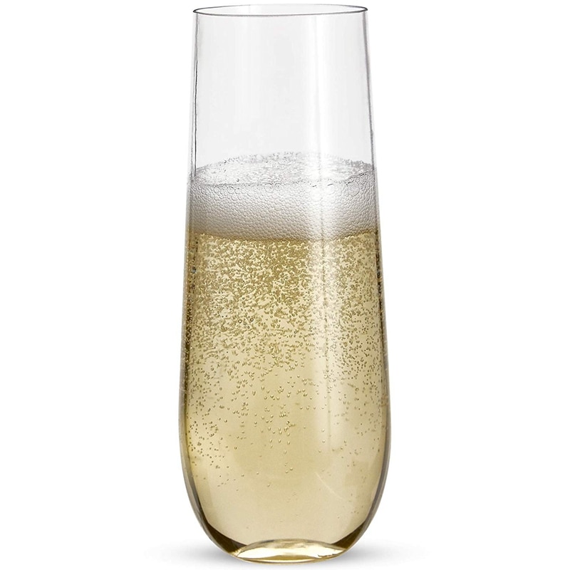 24 stemless muovi samppanjalasit  - 9 oz muovi samppanjalaseja selvää särkymätön paahtamisen lasit kertakäyttöinen häät
