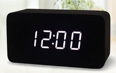 Antikk stil digital treskjermklokke iuminøs svart hvit natt om kunst + dato + klokke midlertidig hjemmekontor: 012 sorte hvite l