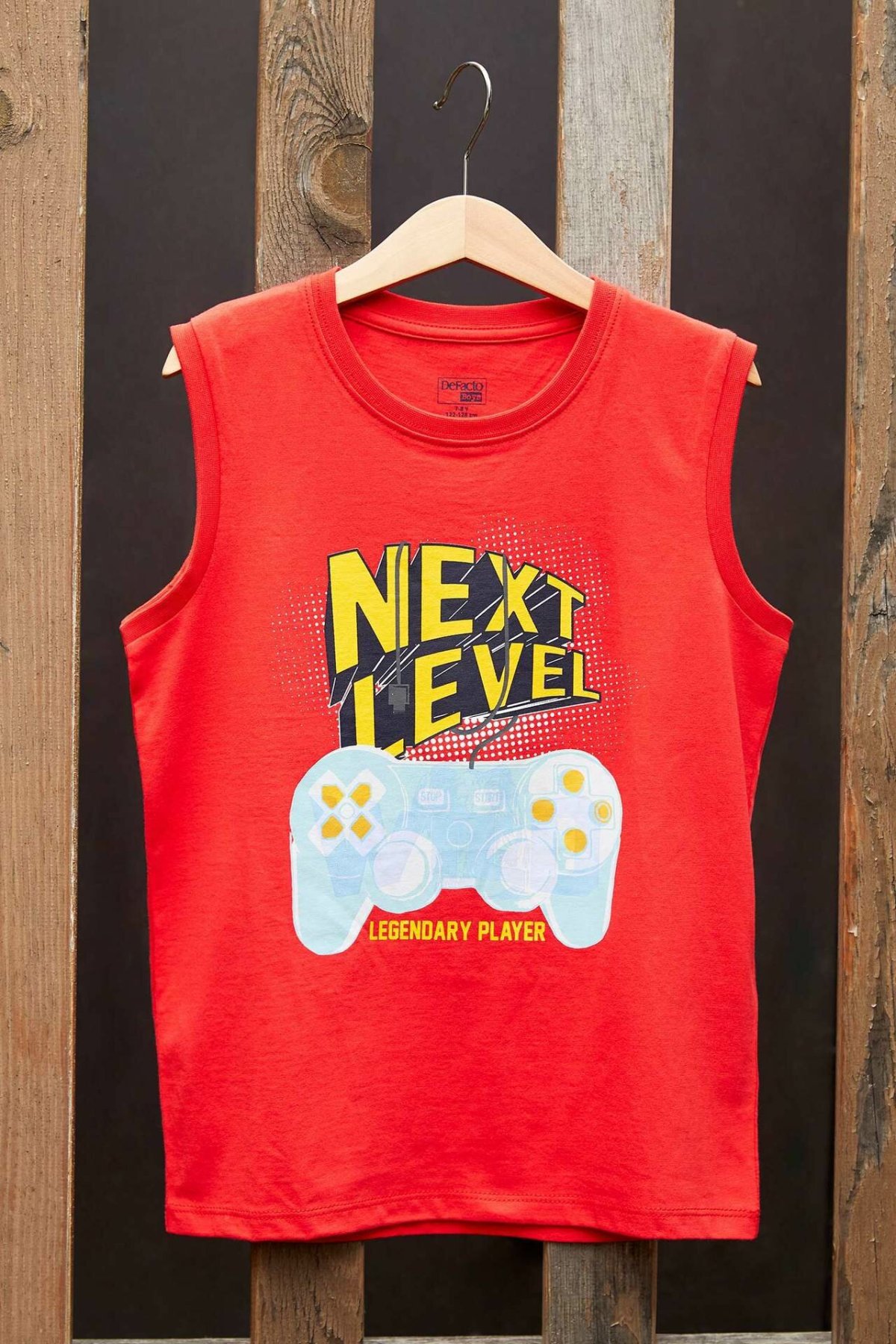 DeFacto Junge Oansatz Weste Kinder Lässig Brief Muster Tank Jungen Tops Sport Komfort Neue Rot Sommer-K6782A619SM