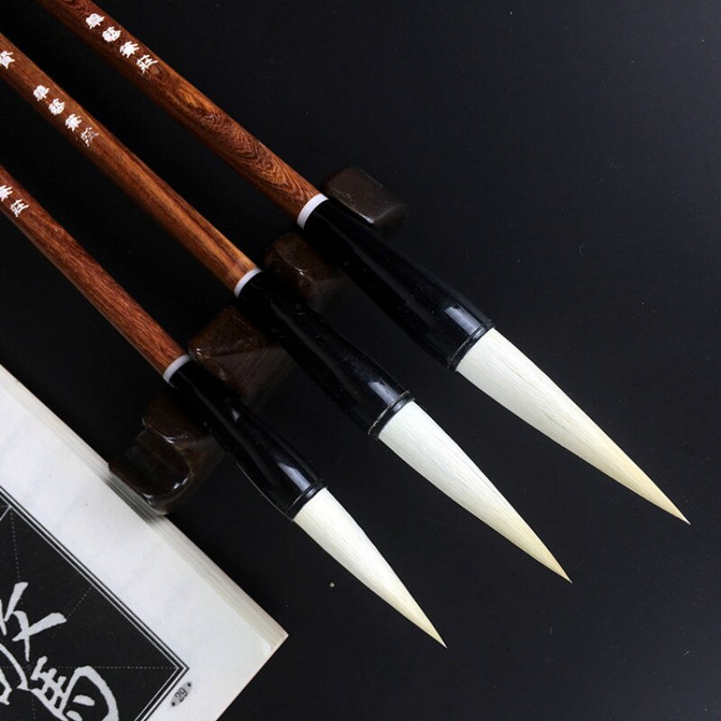 3pcs/set Woolen Writing Brush Regular Script Writing Brush Special Calligraphy Pen for Chinese Painting Student Calligraphy Pen