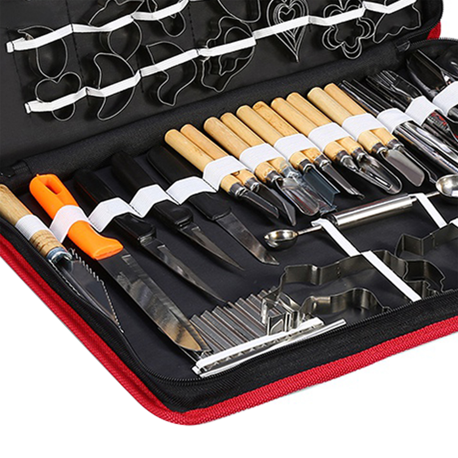 80 -piece food carving peeling tool set, stainless chrome steel garnishing cutting tool for fruits and vegetables