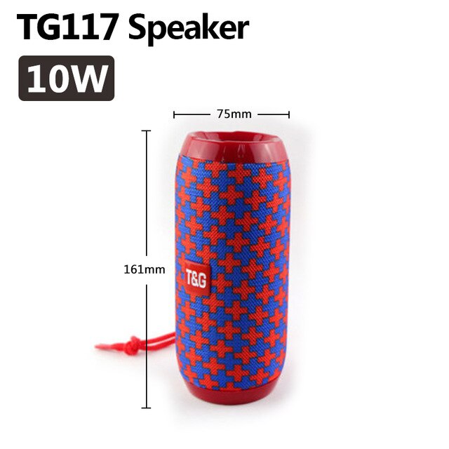 Bluetooth Speaker 20W Basso Impermeabile Colonna Portatile FM Radio Subwoofer AUX USB Musica Della Carta di TF Centro Altoparlante sport Estremo: TG117 red blue