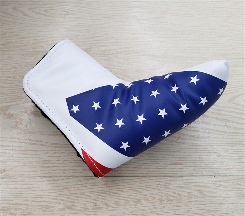 USA Stars Golf Club Head Cover For Driver Fairway Woods #3 #5 Hybrid UT Irons Putter Complete Set PU Golf Headcovers: 1pc L putter