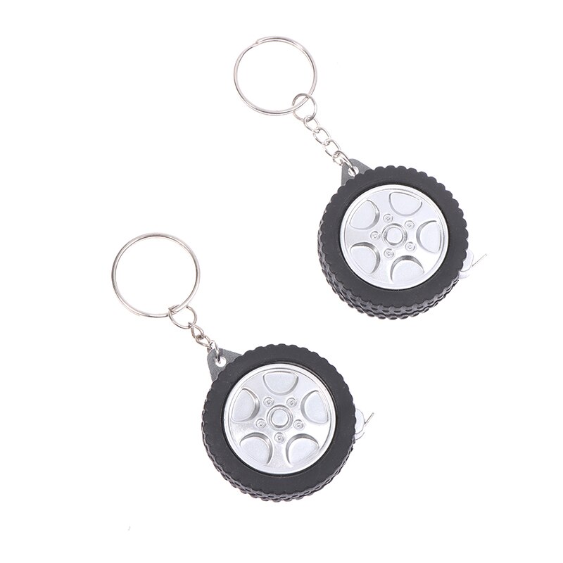 1m Tape Measure Tire Shape Mini Retractable Tape Centimeter/Feet Keychain Ruler For Travel Camping Sewing Tool
