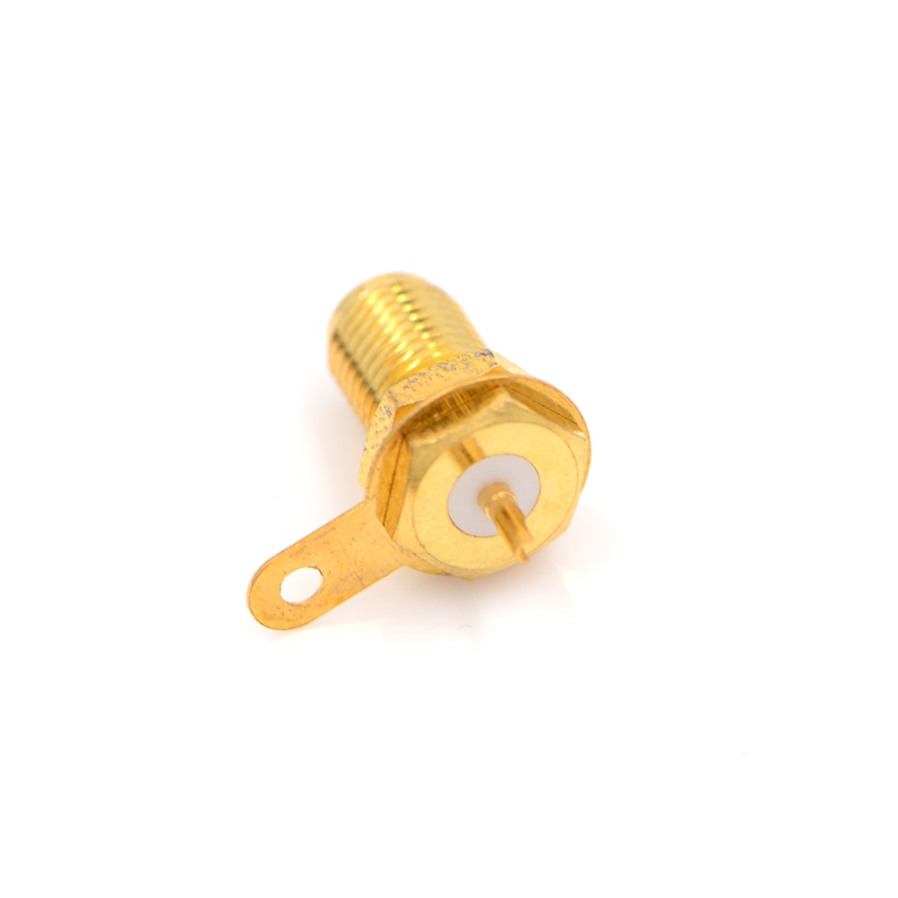 1pcs Brass SMA-KY RF Connector SMA Female Socket Jack Panel Mount with Nut Bulkhead Handle Straight Solder RF Connector