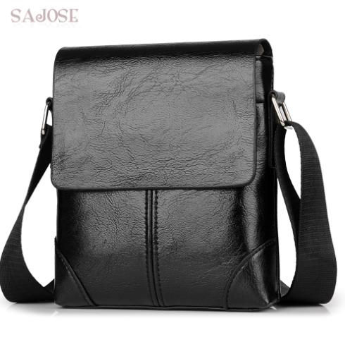 Mannen Crossbody Bag Mode Lederen Schoudertas Toevallige Zwarte Hand tas Voor Telefoon Reizen