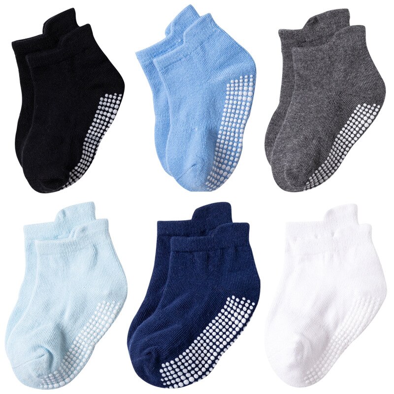 6 Pairs Kleurrijke Peuter Kids Sok Baby Jongens Meisjes Solid Anti-Slip Gebreide Warme Sokken Kamer Sokken Katoen Lente warm Casual: D / 14-16 3-5 Years