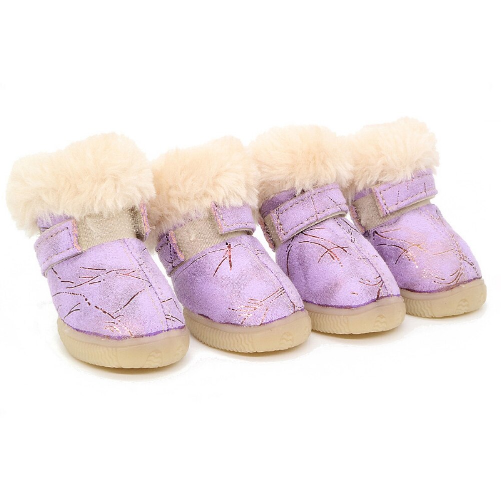 Ciepłe zwierzęta placki kot zimowe buty dla psów antypoślizgowe placki śnieg buty chihuahua Shih Tzu buty Zapatos Perro obuwie dla małych psów: Z / 4