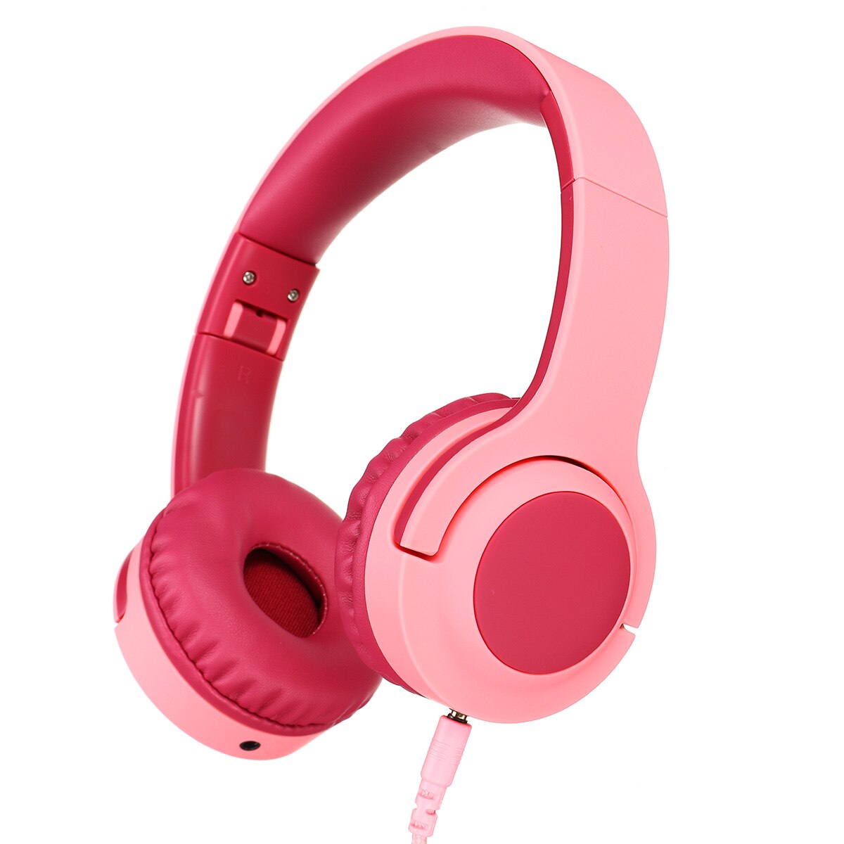 Kids Headphones Head-mounted Children Safe Volume Noise Cancelling Foldable Stereo 93dB 3.5mm Headsets for Phone: Peach