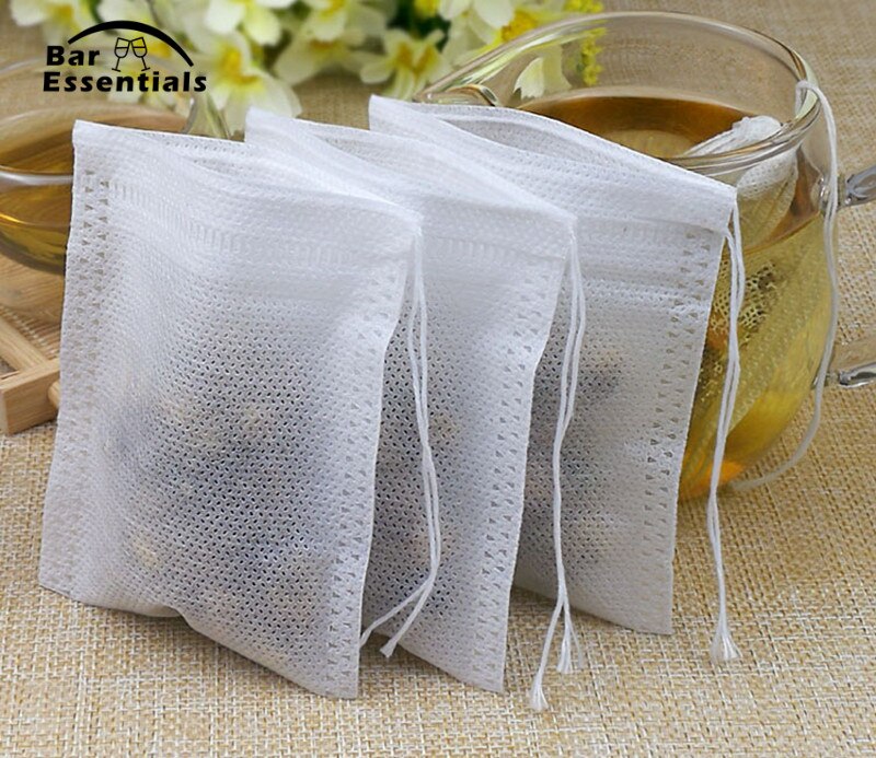 100 stk / parti tepose filterpapirposer tesil infusionsvæv træbånd tepose til urt løs te 3 størrelser