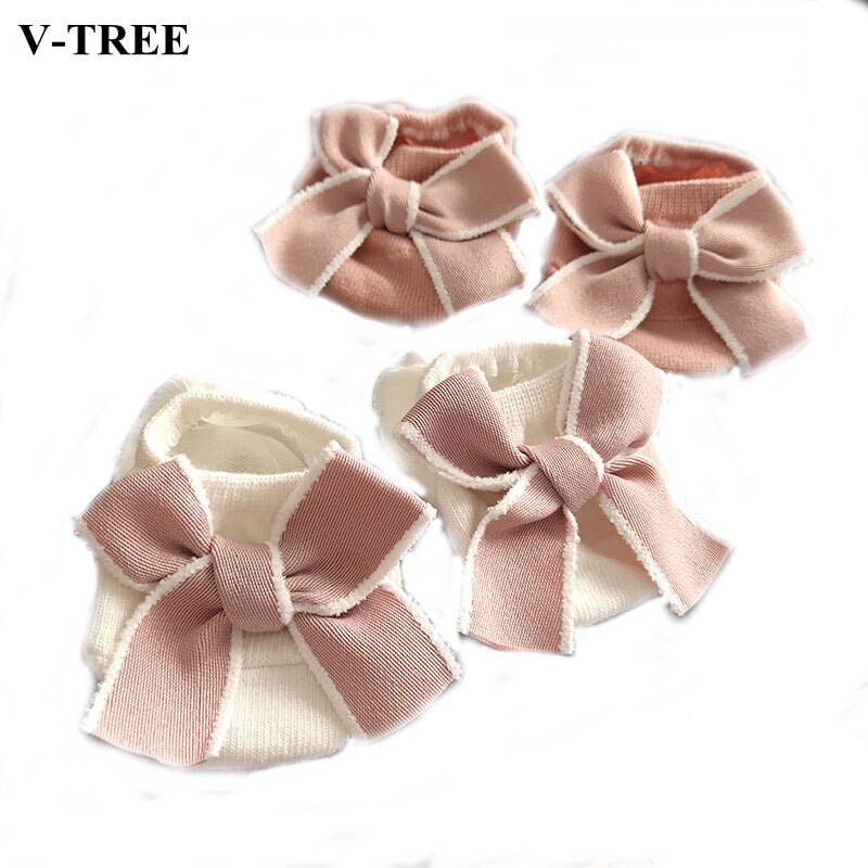 Baby Socks Big Bow Socks For Kids Floor Non-Slip Toddler Socks Girls White/pink Socks Newborn Infant Accessories 0-3Y