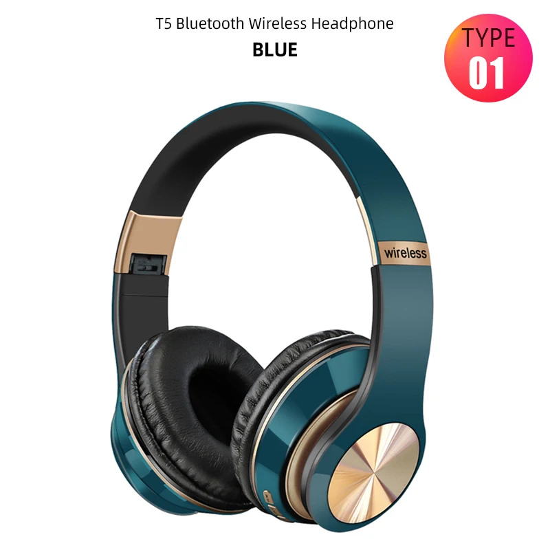 T5 słuchawki Bluetooth nauszne bezprzewodowe słuchawki douszne z mikrofonem zestaw słuchawkowy dla graczy składany Auriculare Fone dla Huawei iPhone: WHITE
