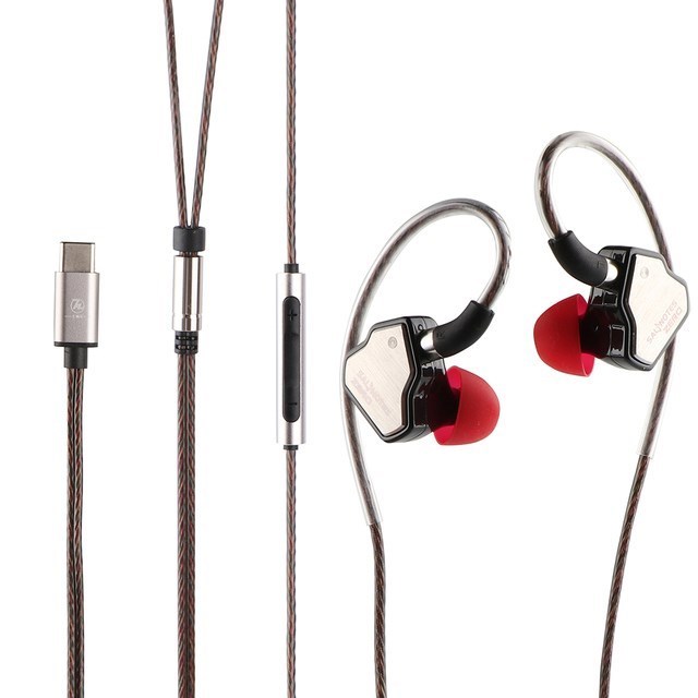 7 Hz Salnotes Zero HiFi 10 mm dynamiczny sterownik douszne słuchawki douszne IEM metalowa membrana kompozytowa magnes N52: Black