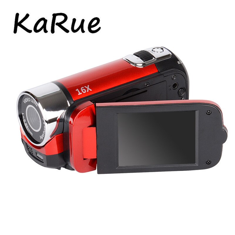 Karue 2018 novo 2.7 polegada 1080p hd câmera digital dvr filmadora de vídeo tft lcd 16x digital zoom 16mp cmos câmera de vídeo digital: Vermelho