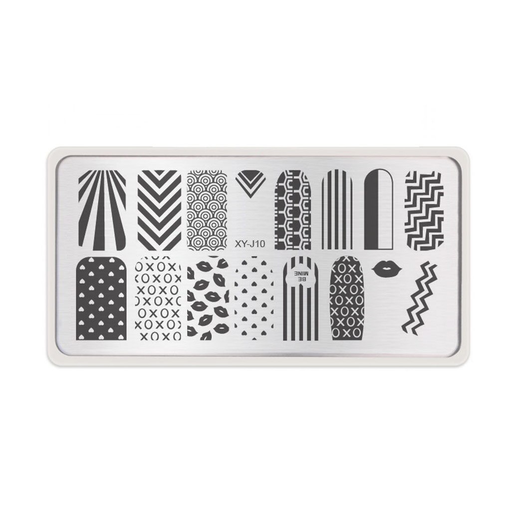 Pochoirs à ongles en , 1 pièce, modèles de tampons pour vernis à ongles en Gel, plaque d'image de manucure: 10