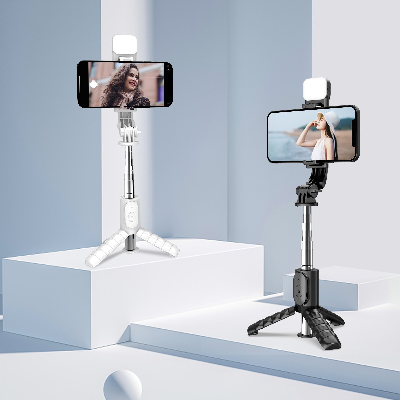 Lighting Selfie Stick Multi-Functional Handheld Mini Tripod Phone Tripod Stand With 3 Light Modes 360 Degree Rotation