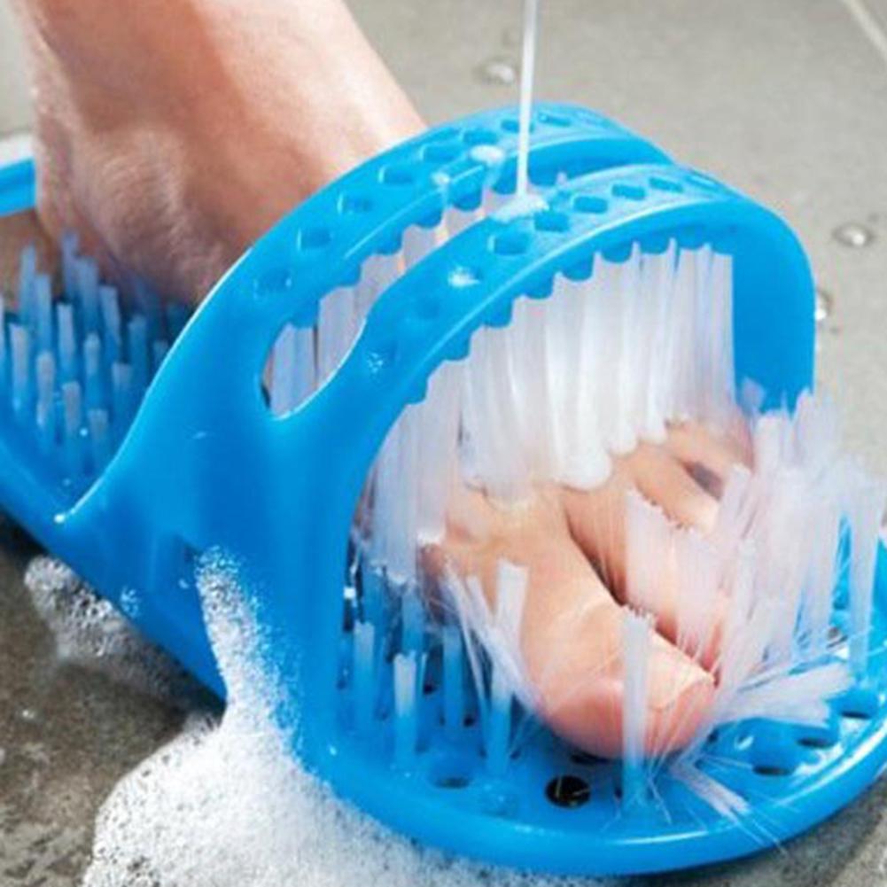 1pc Kunststoff Pinsel Pantoffel Schlecht Dusche Füße Massage Entfernen Abgestorbene Haut Hausschuhe Fuß Wäscher Schlecht Schuh mit Pinsel Fuß pflege Werkzeug