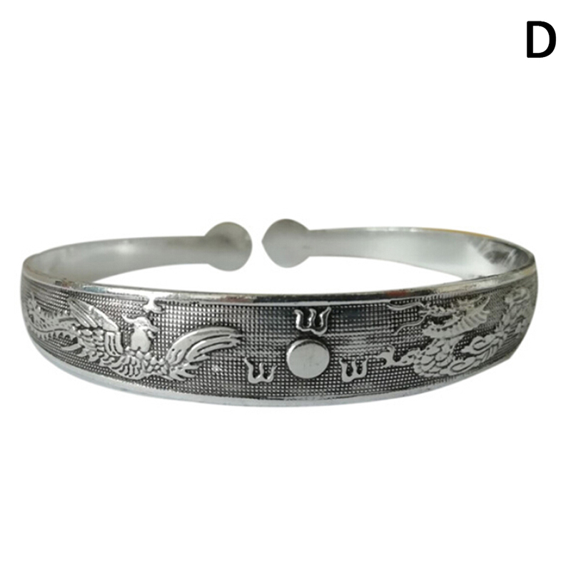 Pulseras de plata tibetanas clásicas para mujer, joyería de plata tibetana, 9 estilos: D