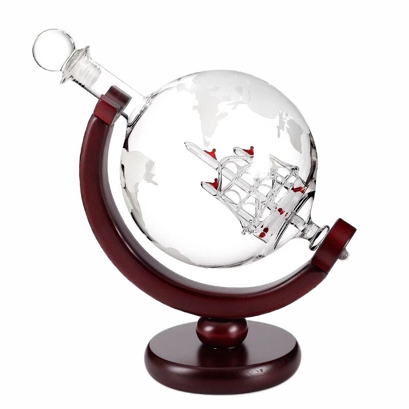 Creatieve Whisky Karaf Glas Wijn Set Globle Whiskey Glas Wijn Fles Rode Wijn Home Keuken Brandy Boot Glazen Bar Decoratie: 1 Decanter