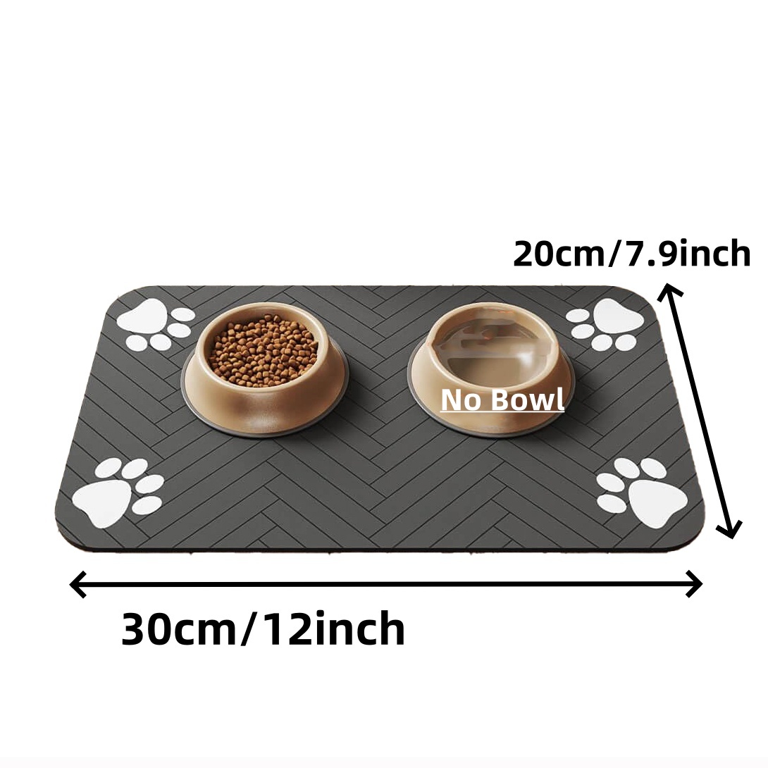 Pet Feeding Mat-Absorbent Pet Placemat for Food and Water Bowl, with Waterproof Rubber Backing, Quick Dry Water Mat for Dog Cat: Navy Blue
