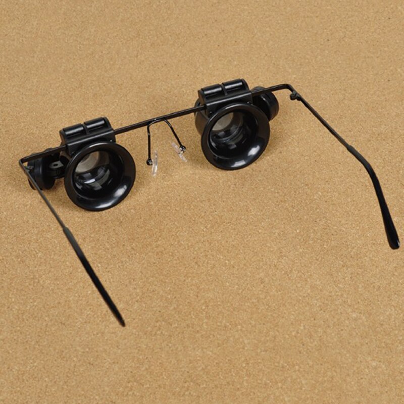 20X Magnifier Watch Repair Magnifying Glasses Type Double Lens Eye Glass Loupe Jeweler Microscope With LED Light Repair Tools