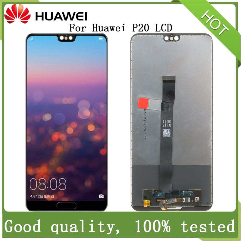 5.8 tommers huawei 100%  opprinnelig  p20 lcd -skjerm til huawei eml -al00 eml -l09 eml -l22 eml -l29 med ramme ta på digitaliseringsenhet