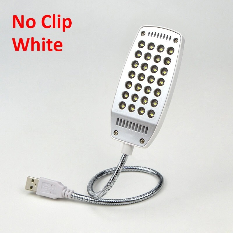 LED Desk Lamps USB Cable Powered Table Lamp Bendable LED Light lampka biurkowa kids lampe de bureau bedroom lighting: No Clip White