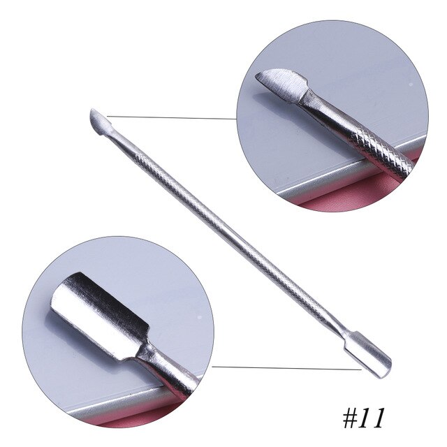 Cuticle Pusher Stainless Steel Nail Stick Cuticle Remover Gel Polish Manicure Nail Cleaning Pedicure Tools FB01-09: 11