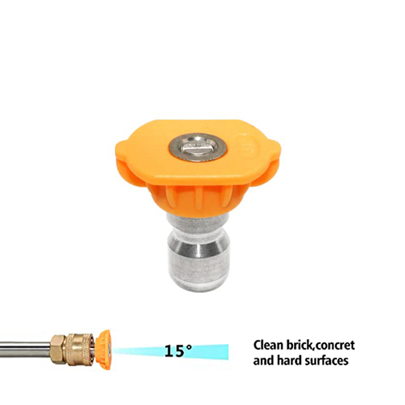 Boquilla de pulverización para lavadora de alta presión, conexión rápida de 1/4 ", 0 15 25 40 65 grados, punta para boquilla de jabón de riego, limpieza de jardín, 1 Uds.: Verde claro