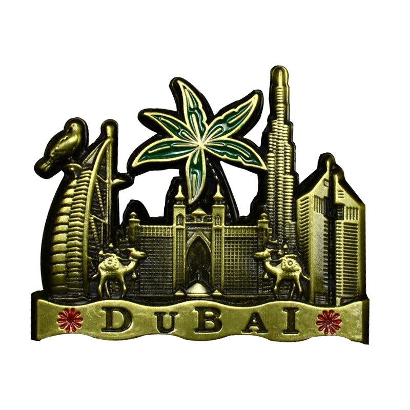 3d metal køleskabsmagnet dubai egypten sikkim arkitektoniske monumenter magnetisk køleskab klistermærker rejser souvenir håndværk indretning: Dubai 1