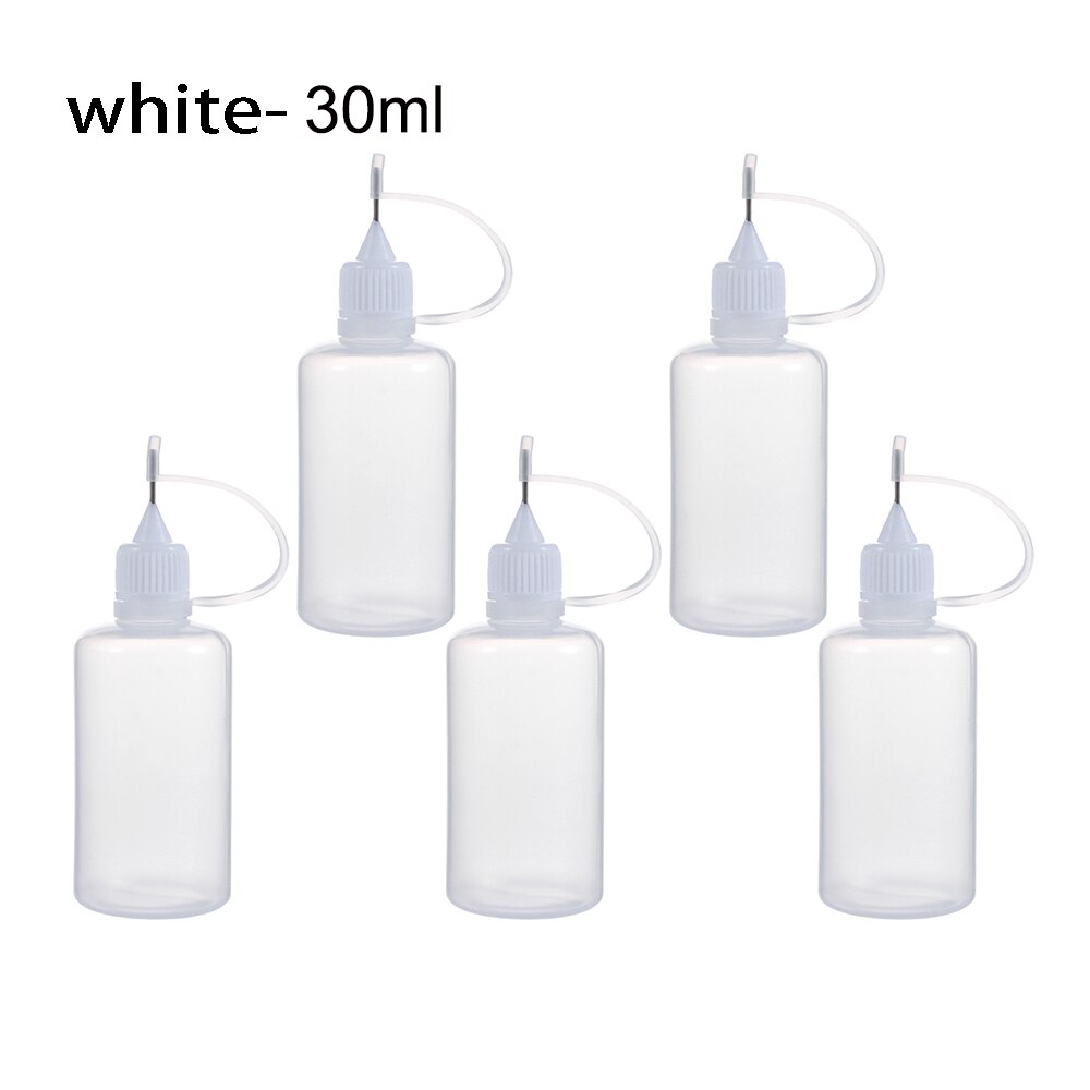 5 stuks lijmflesjes met 5/10/20/30/50/100ml naalden voor papierquilling, doe-het-zelf, scrapbooking, papierknutselgereedschap, naaldflesje en applicator: Wit 30ml